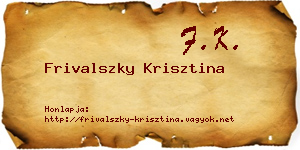Frivalszky Krisztina névjegykártya