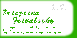 krisztina frivalszky business card